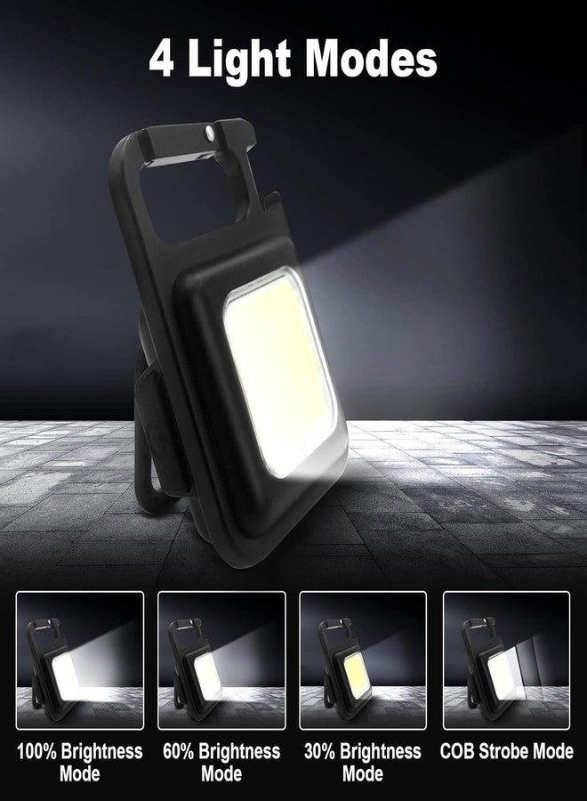 TOP SELECT COB Keychain Light,Rechargeable Led Small Flashlight 500 Lumens Bright 4 Light Modes Pocket Emergency Work Light with Corkscrew & Magnet Base (White Light-Pack 1) - Image 4